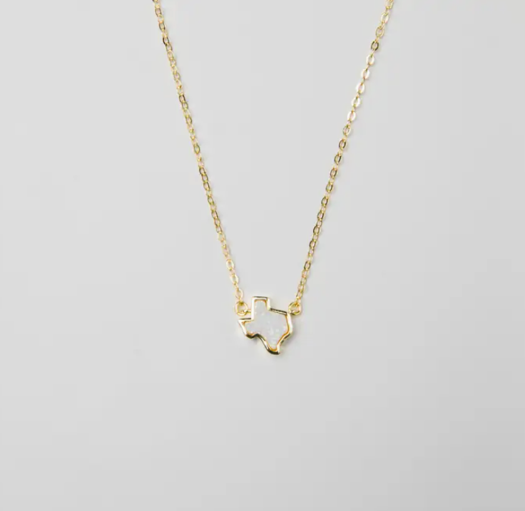 18K Gold Opal Tx Necklace