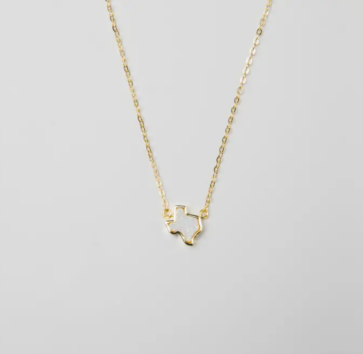 18K Gold Opal Tx Necklace