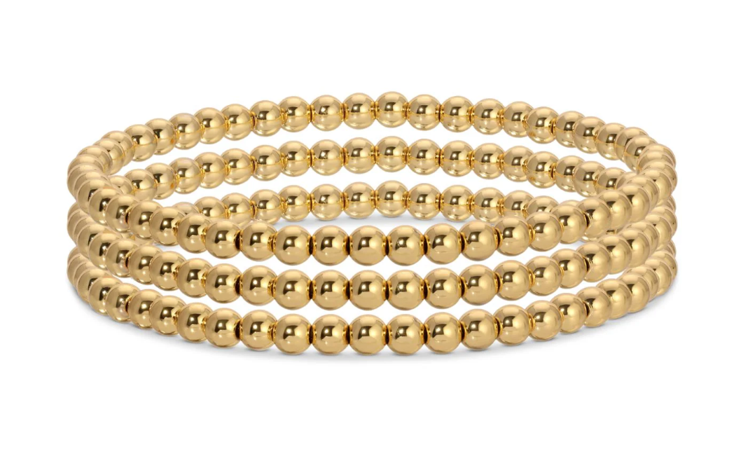 Gold Beaded Stretch Bracelet