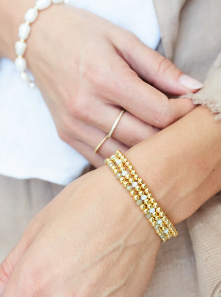 Gold Beaded Stretch Bracelet