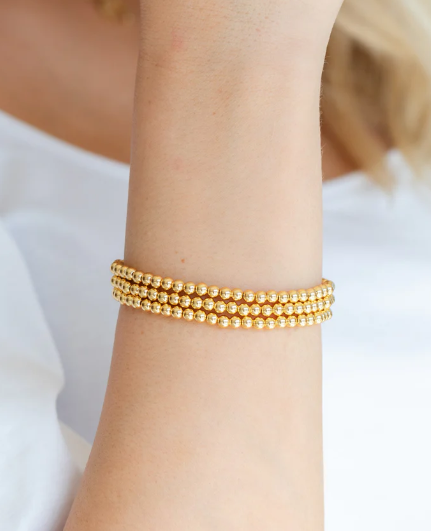 Gold Beaded Stretch Bracelet