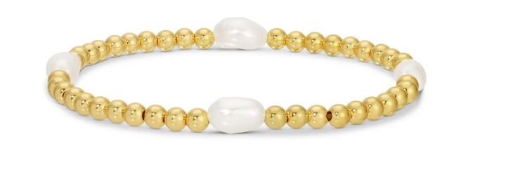 Pearl + Gold Beaded Bracelets