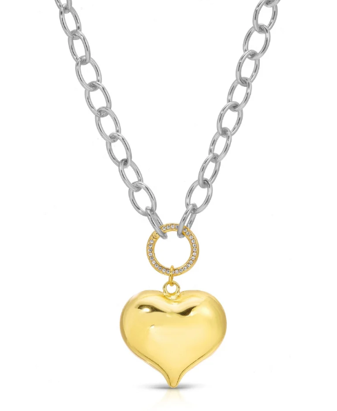 Two-Tone Bubble Heart Necklace