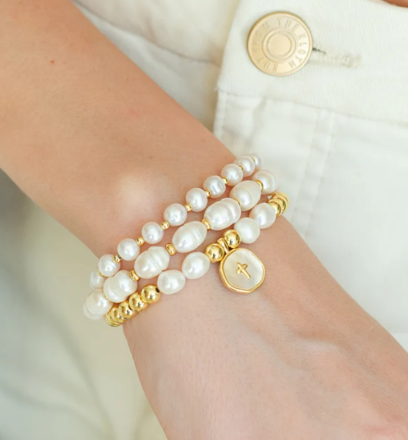 Heart + Pearls Charm Bracelet