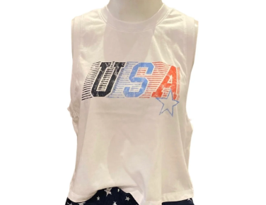 Kick Back USA Tank - White