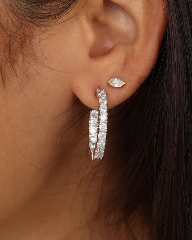 Heiress Hoops 1"- Silver