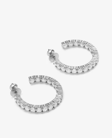 Heiress Hoops 1"- Silver