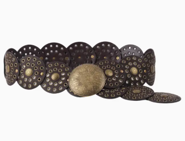 Vintage Western Disc Belt- DK Brown