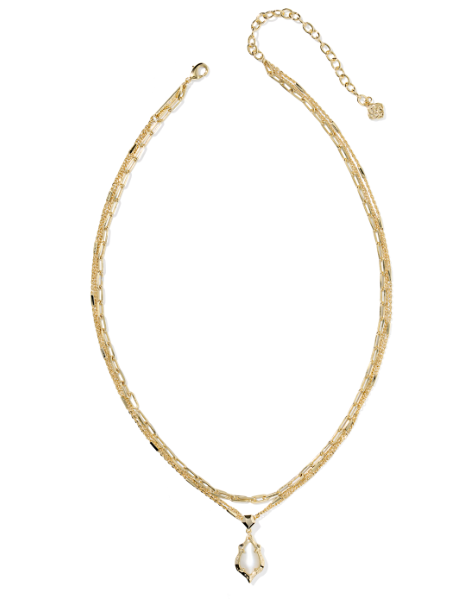 Adriana Scallop Multi-Strand Necklace- Gold Natural MOP