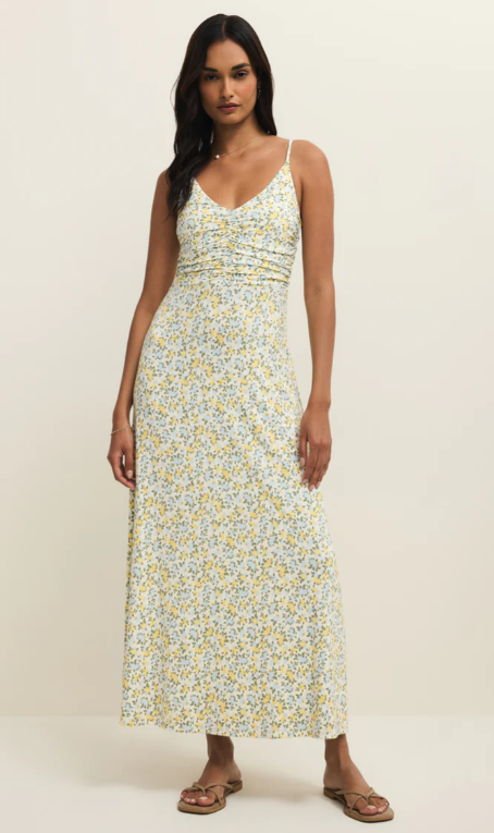 Faya Idra Ditsy Maxi Dress- Cloud - M