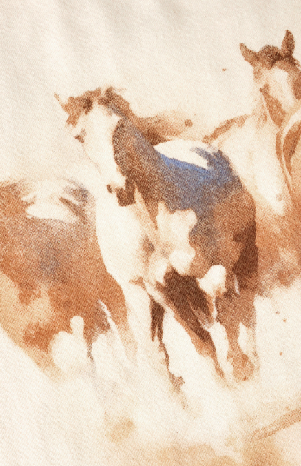Howdy Horses Boyfriend Tee- Vanilla Ice