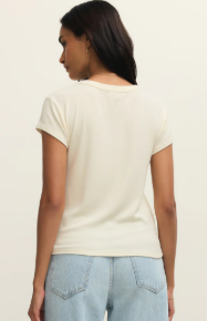 Renae Rib S/S Top- Cloud