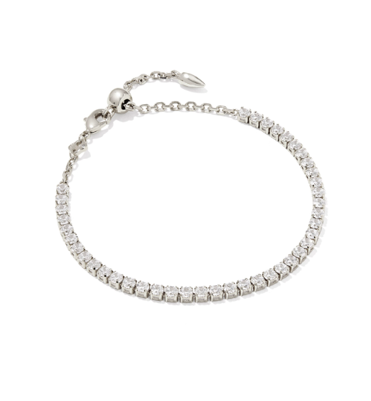 Renee Tennis Bracelet Rhodium Metal CZ