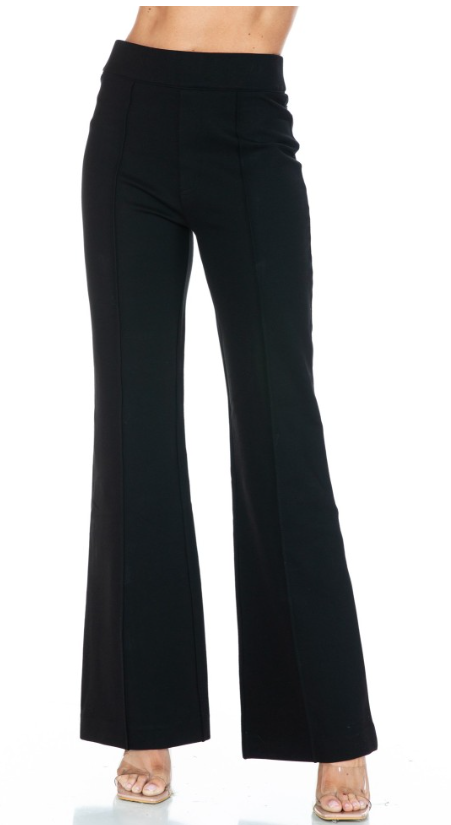 Flare Ponte Pant- BLK