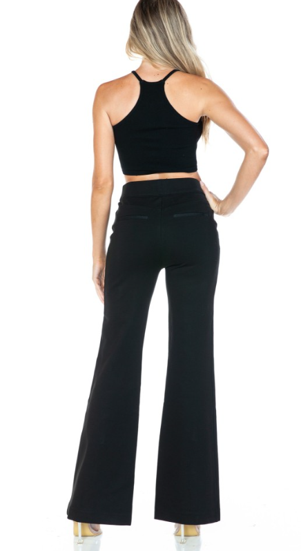Flare Ponte Pant- BLK