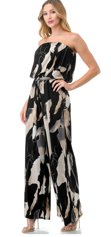 Carrie Jumpsuit W/ Ring Belt- Multi - S