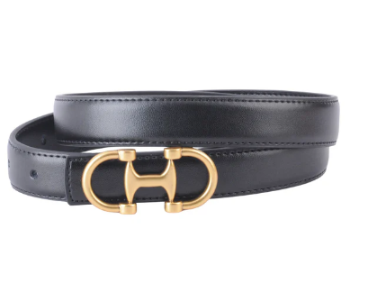 Leather Belt W/ Equestrian Buckle - S