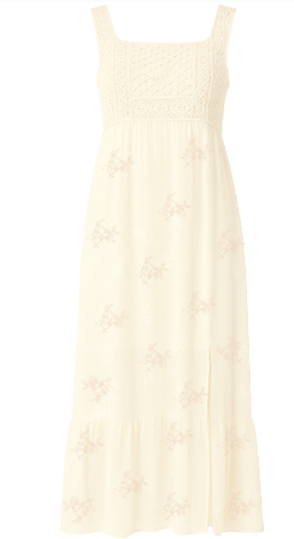Hayden Crochet Lace Midi Dress - Vintage Cream - S