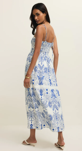Nadine Palm Maxi Dress- Nautical - Xs