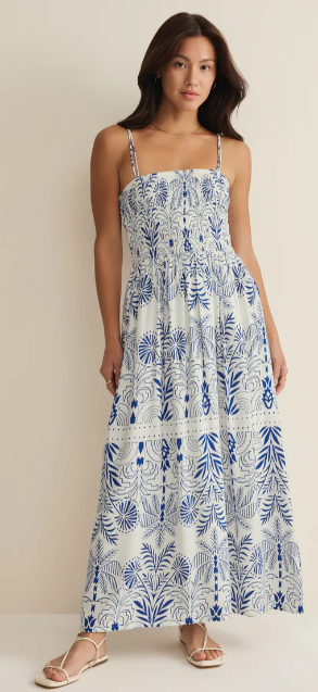 Nadine Palm Maxi Dress- Nautical