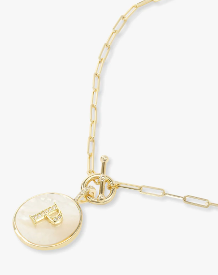 P Love Letters Medallion Necklace- GOLD