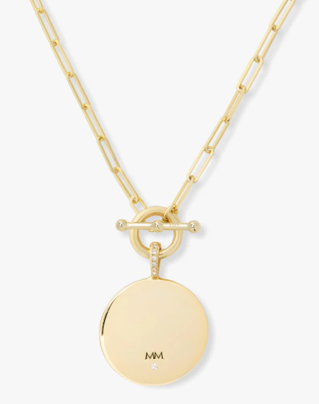 P Love Letters Medallion Necklace- GOLD