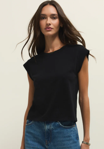 Camino Jersey Top- True Black - Xs