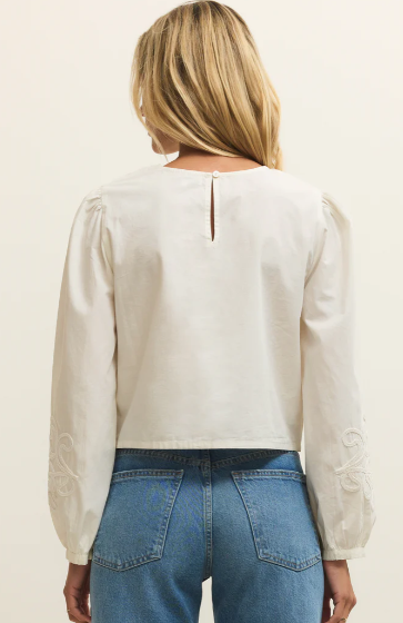 Tatiana Poplin Top- White - Xs