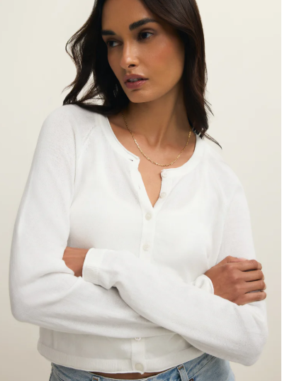 The Perfect Layer Cardigan- White - Xs