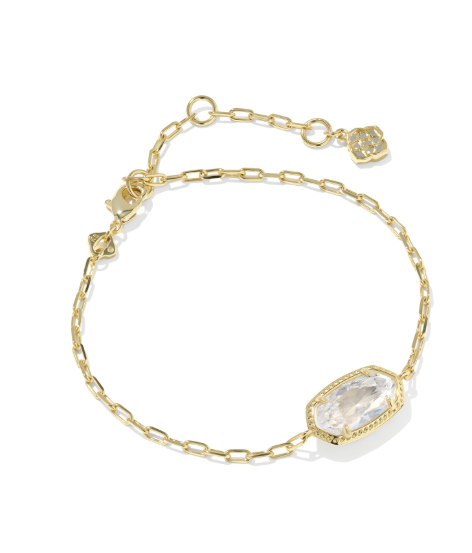 Elaina Luxe Chain Bracelet Gold- White CZ
