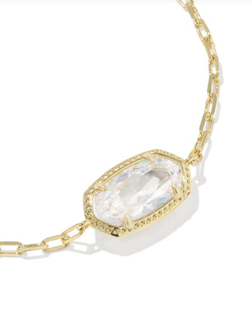 Elaina Luxe Chain Bracelet Gold- White CZ