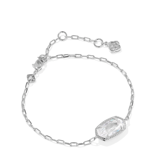 Elaina Luxe Chain Bracelet Rhodium- White CZ