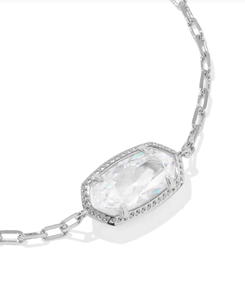 Elaina Luxe Chain Bracelet Rhodium- White CZ