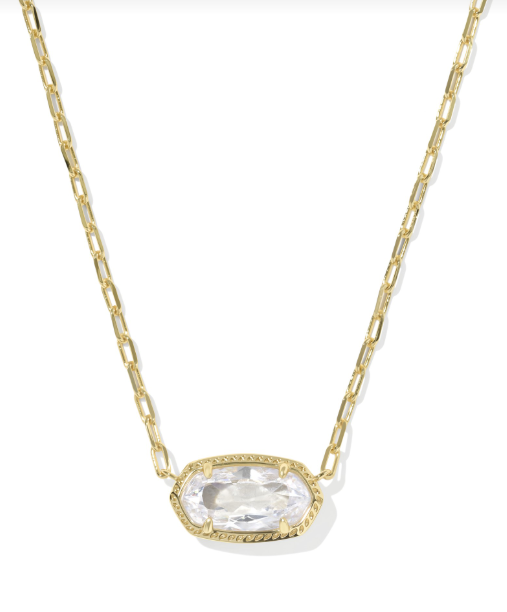 Elisa Luxe Pendant Necklace Gold- White CZ