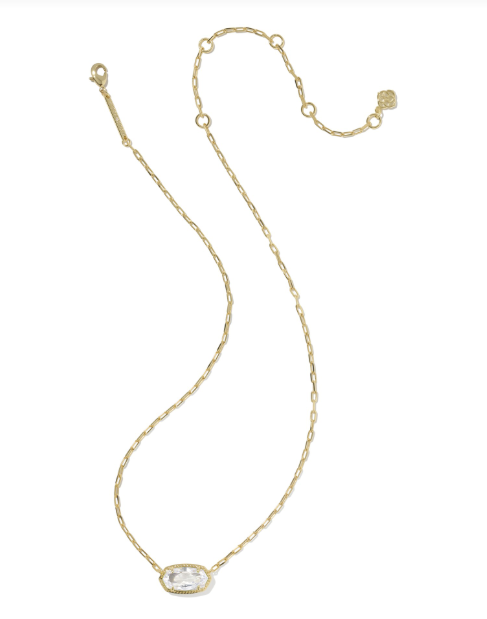 Elisa Luxe Pendant Necklace Gold- White CZ