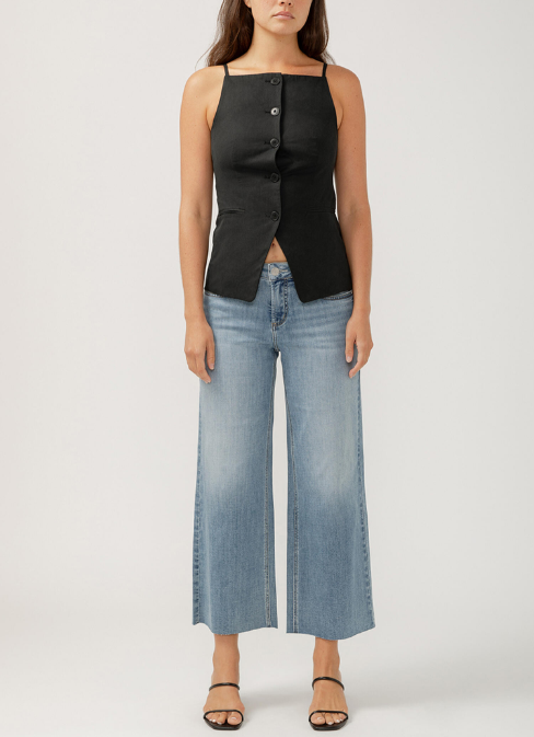 Suki Wide Leg Crop Jean- Indigo