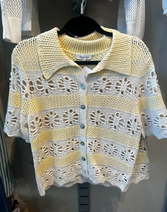 Andrine Crochet Top- Cream/Yellow