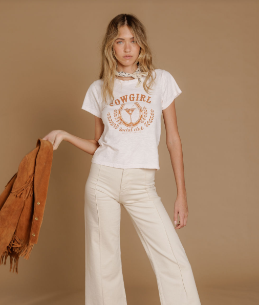 Cowgirl Social Club Tee- Powder Pink
