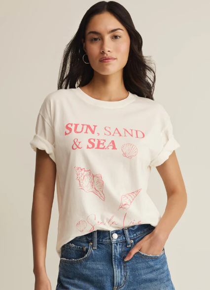 Sea La Vie Boyfriend Tee- Sea Salt - M