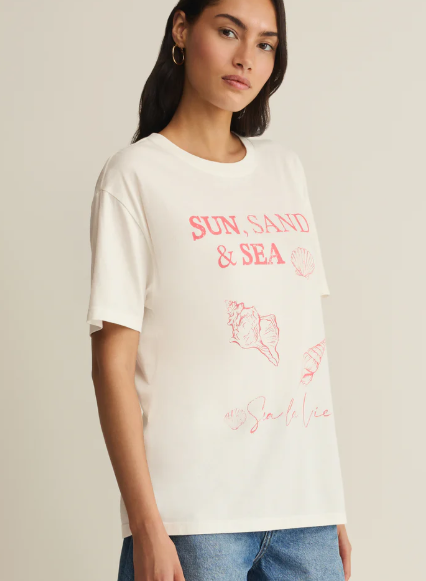 Sea La Vie Boyfriend Tee- Sea Salt - S