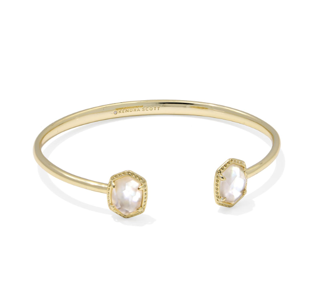 Daphne Frame Cuff Bracelet Gold Ivory MOP