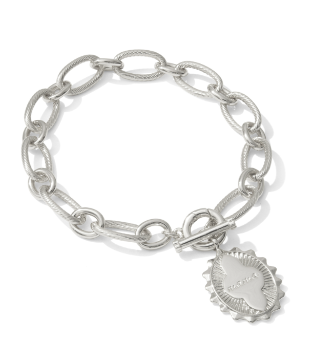 Mama Link Chain Bracelet Rhod Metal