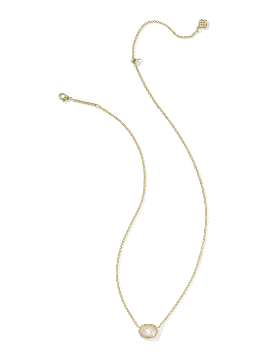 Daphne Frame Pendant Necklace Gold Ivory MOP