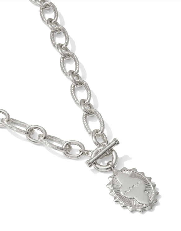 Mama Link Chain Necklace Rhod Metal