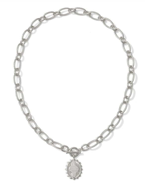 Grandma Link Chain Necklace Rhod Metal