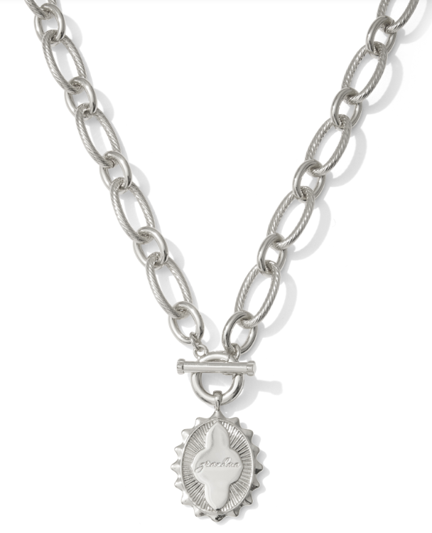 Grandma Link Chain Necklace Rhod Metal