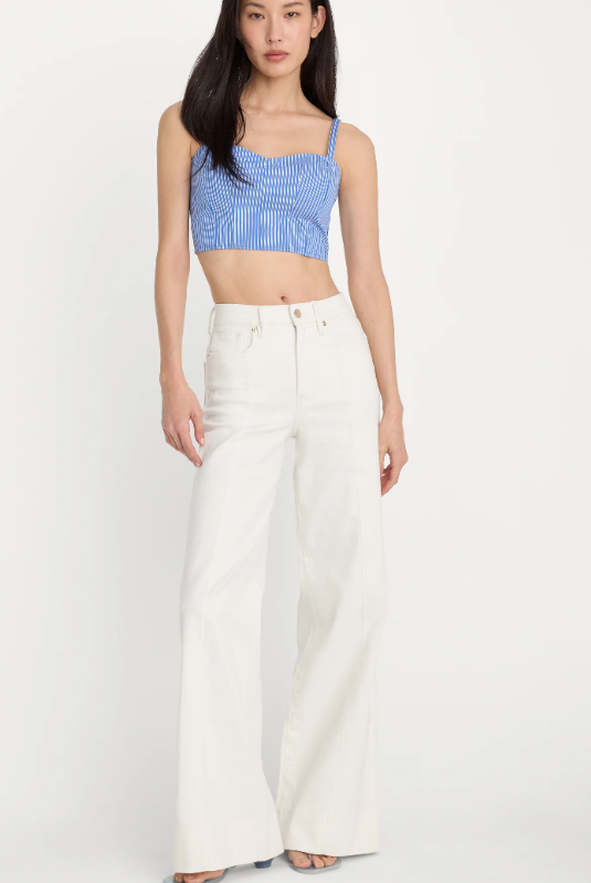 Good Waist Palazzo Jean- White