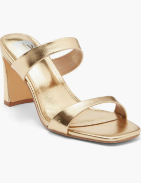 Veniss Block Heel- Gold Metal - 7.5