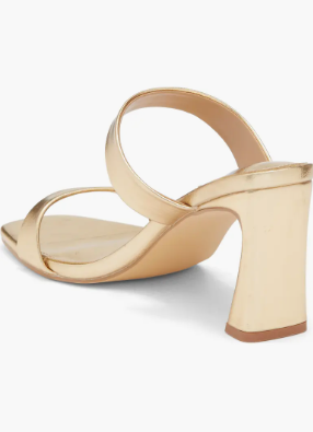 Veniss Block Heel- Gold Metal - 6