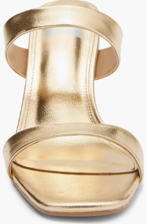 Veniss Block Heel- Gold Metal